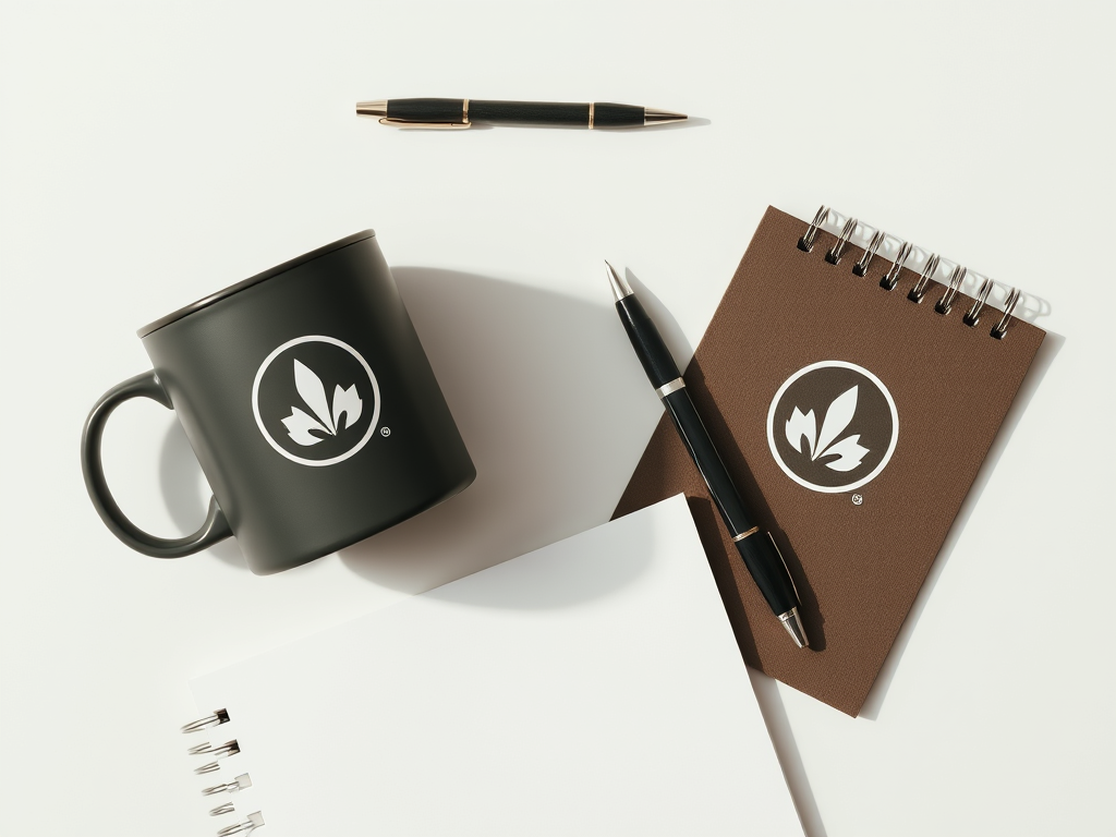 A modern office workspace with a computer monitor displaying a project dashboard, showcasing various colored boxes and tas...